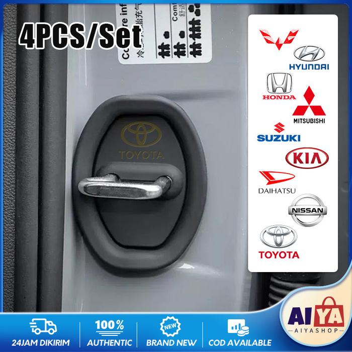 4Pcs Car Door Lock Cover Universal Bantalan Pelindung Kunci Pintu Mobil Bahan Silikon Untuk Toyota D