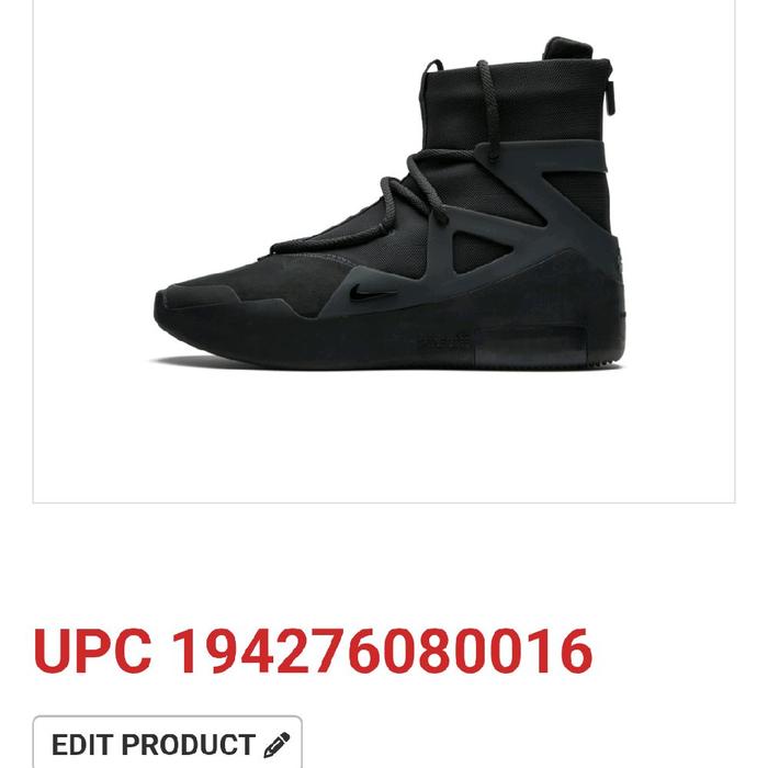 Sepatu mewah FOG F43r0fG0d Triple black cent5ng NK size 41