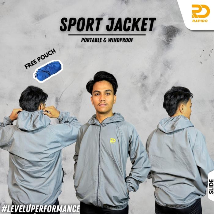 Rapido Jaket Parasut  Hoodie Sauna Suit Olahraga Windproof Unisex