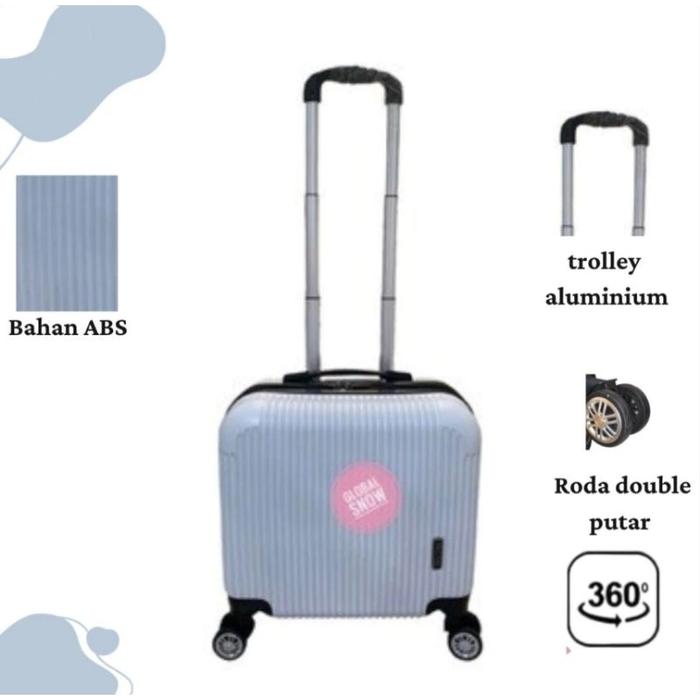 KOPER KABIN 2018 17INCH GLOBAL SNOW / POLO FANS TERMURAH / KOPER BATINDO / ABS / Koper Pramugari /