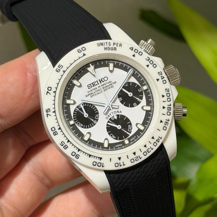 Seiko Daytona Custom Panda Acrylic White