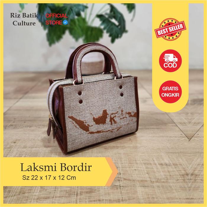 Tas Laksmi Peta Bordir/Tas Batik/Tas Tenun/Tas Kulit/Tas ethnic/Tas Wanita