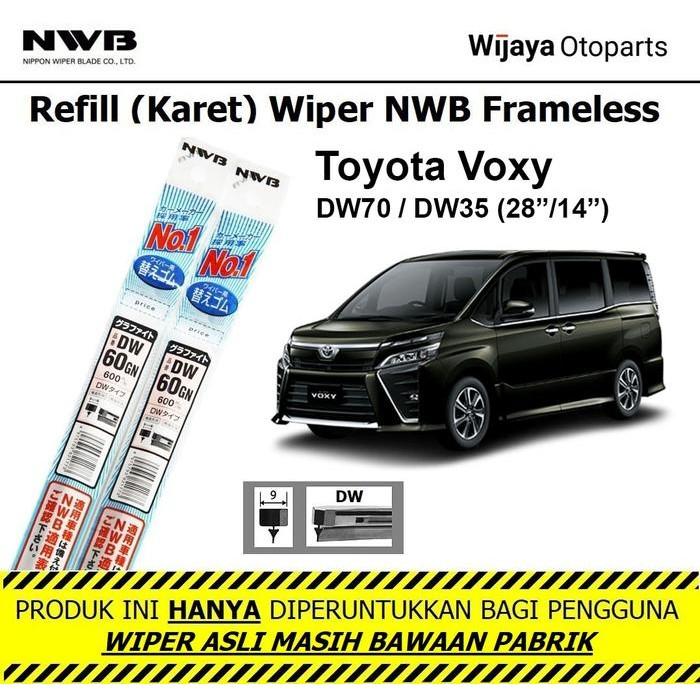 Refill Karet Wiper Toyota Voxy Nwb Japan Ukuran 28"&14"