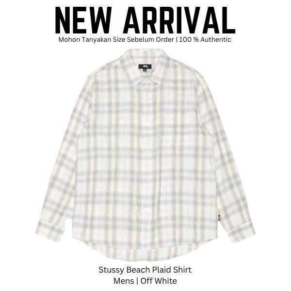 Stussy Beach Plaid Shirt Kemeja Pria Original 100%