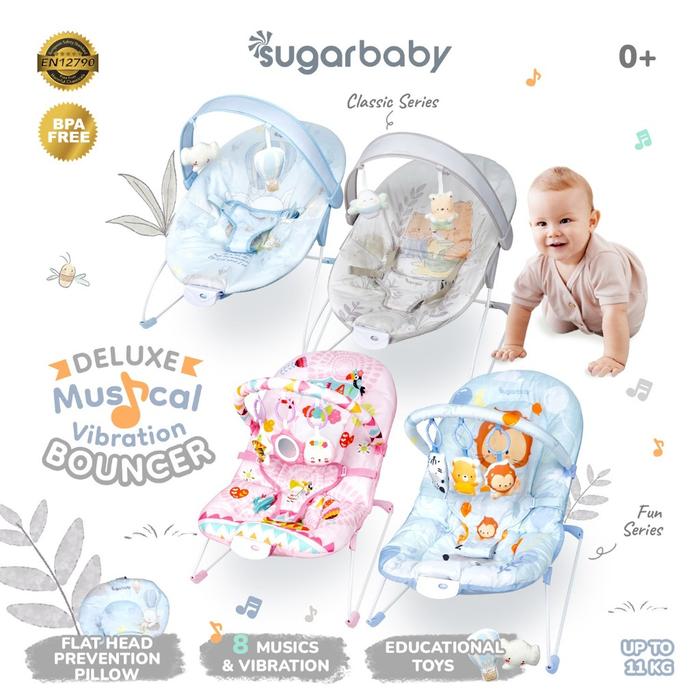 Ready Sugar Baby Bouncer New Deluxe Musical Vibration Bouncer / Rocker Ayunan Bayi / Bouncer Bayi Cb