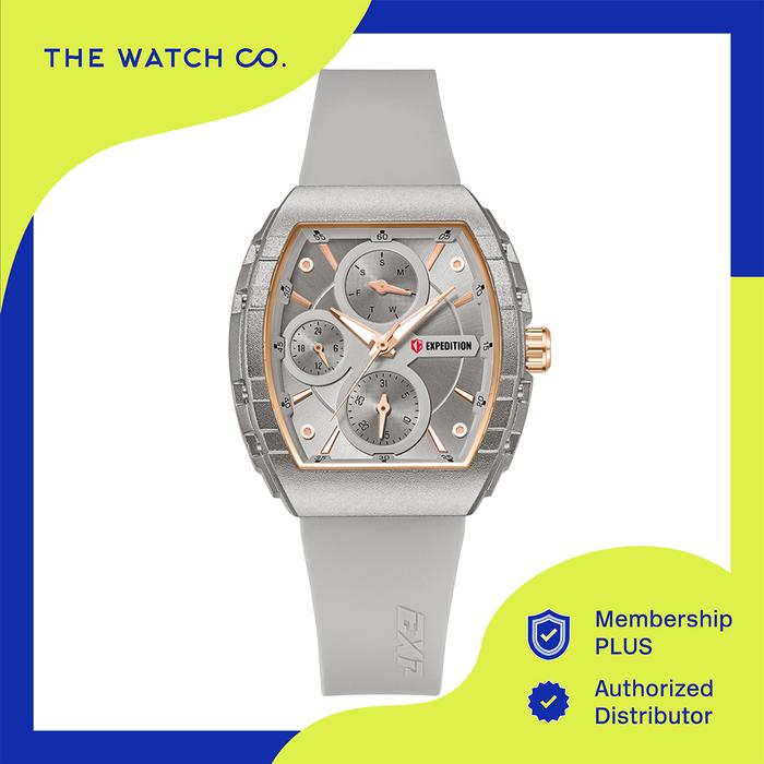 Jam Tangan Expedition Multifunction Ladies Grey & Rose Gold Indexes Alumunium Grey & Rose Gold Accen