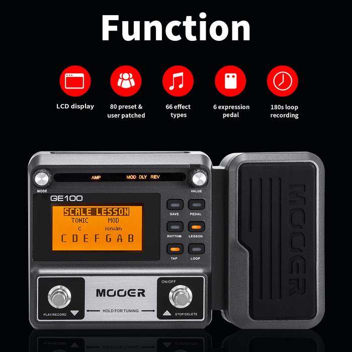 MOOER GE100 Guitar Pedal Multi-Effects Processor Effect Pedal With