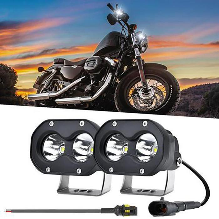 Motorcycle LED Headlight bulb Spotlight External DRL Auxiliary Fog