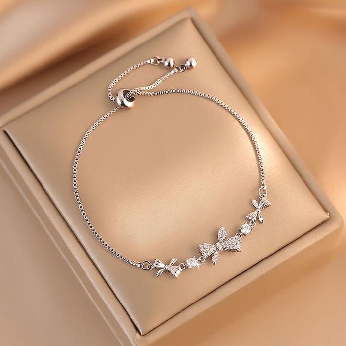 Gelang Wanita Titanium Alloy Aksesoris Hypoallergenic Perhiasan Dapat Disesuaikan Liontin Korea Tali