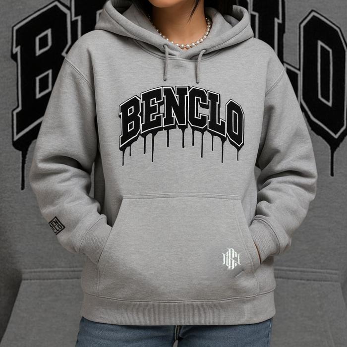 BENCLO Sweater Hoodie Pria Abu Misty Sweater Hoodie Terbaru Bordir Towell