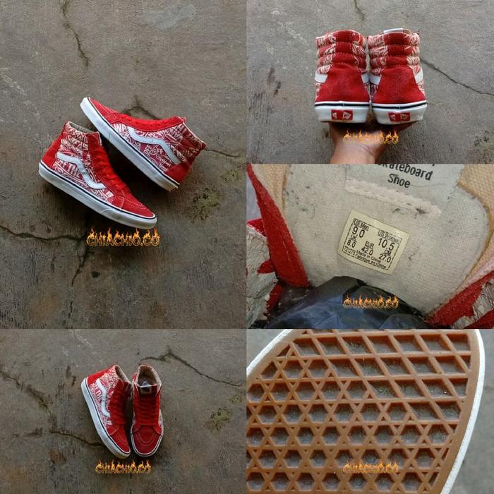 vans sk8 hi retro red size 42