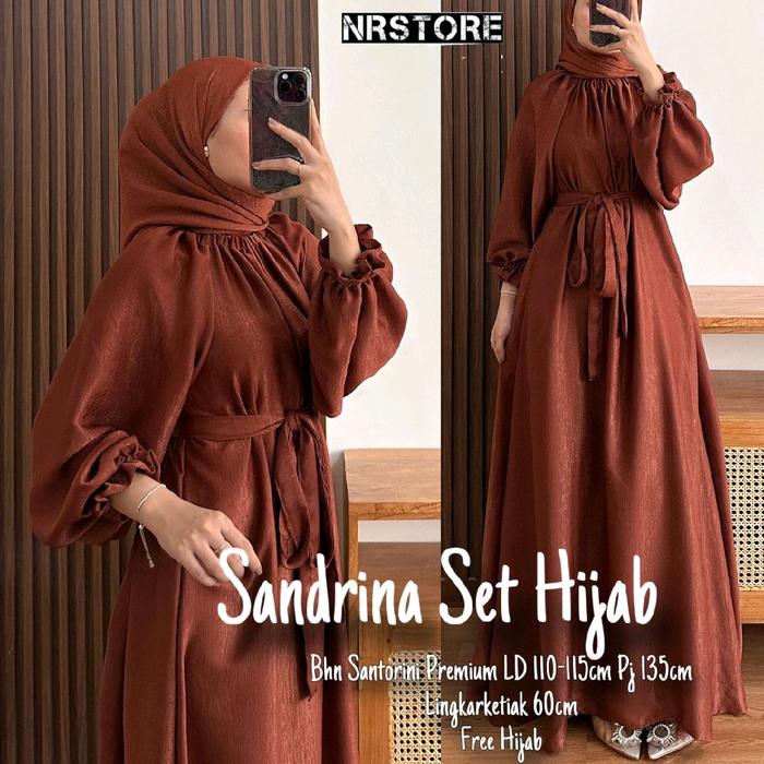 Sandrina Set Hijab  Panjang Gamis