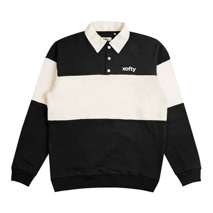 PREMIUM (READY) terjamin Xofty Sweater Crewneck Rugby Regular Fit Pria Dan Wanita Salvia terlaris