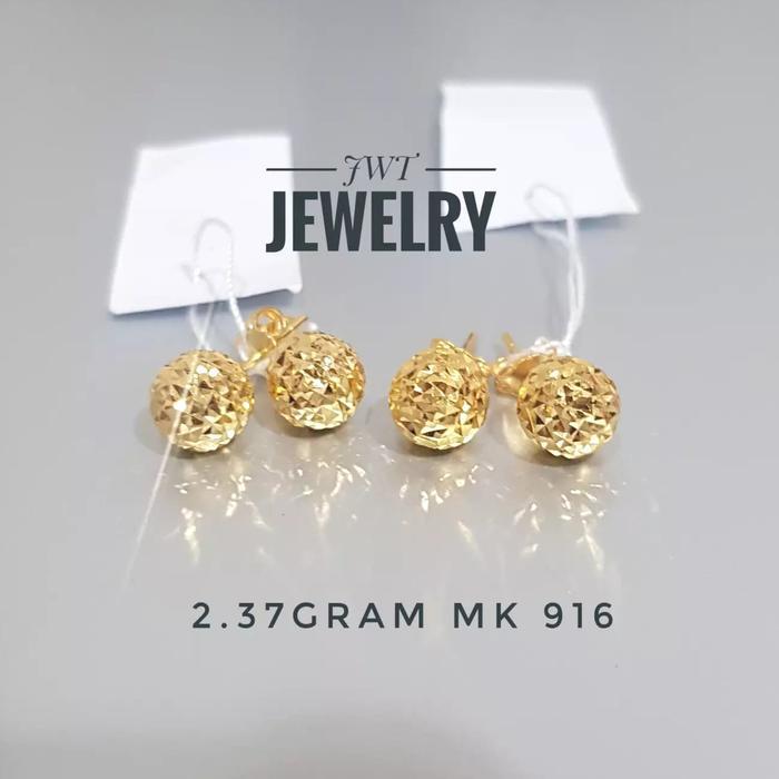 GIWANG ANTING TUSUK EMAS BOLA DIO BALL CLASSIC ELEGANT 916