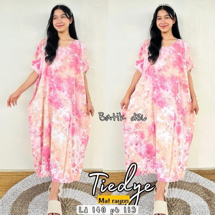 (Batik d36 )Daster ld 140 lowo jumbo adem rayon premium daster murah kekinian viral motif tydie by