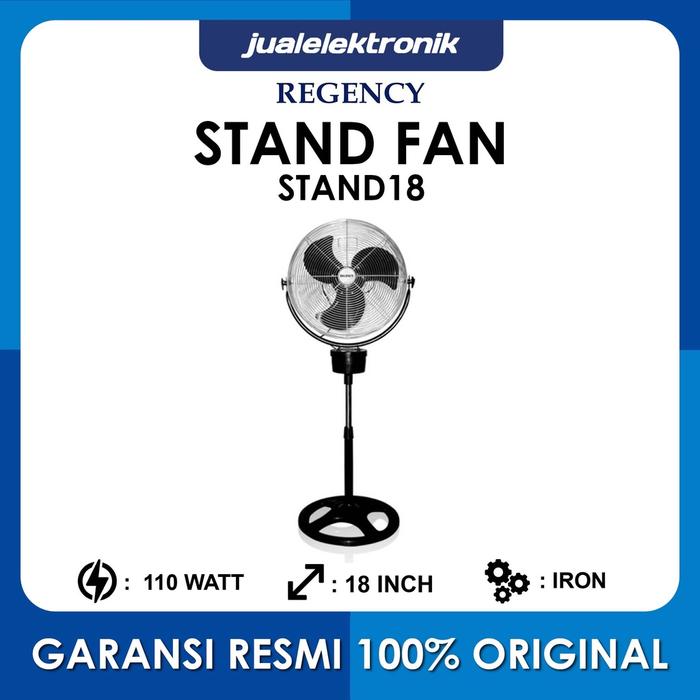 Regency STAND18 Kipas Angin Berdiri 18 Inch Hitam Silver
