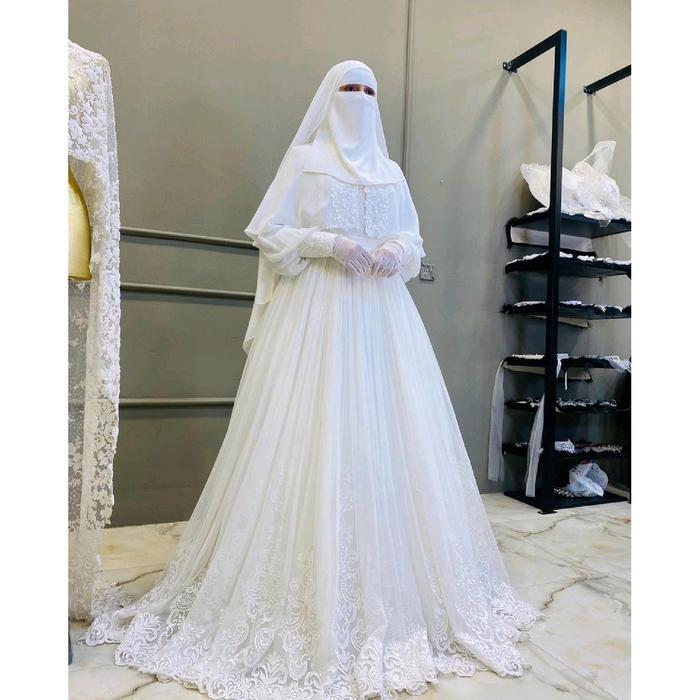 Gaun Akad Turki Syari Muslimah Bercadar Full Set Gaun,Jilbab,Veil,Cadar