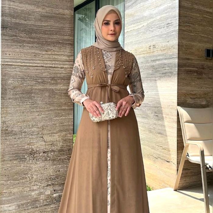 SET JEEHAN DRESS BY JAVINA OFFICIAL  /  JEEHAN IED SERIES JAVINA  /  GAMIS INNER + OUTER JAVINA ORI 