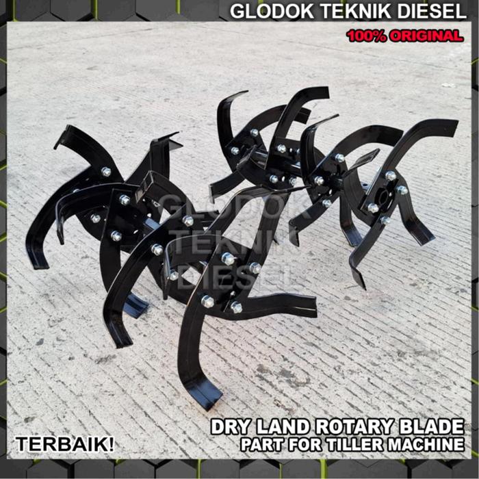 Rotary Blade Pisau Cakar Baja Dry Land Blade Mesin Bajak Sawah Sparepart Mini Tiller Cultivator Mach