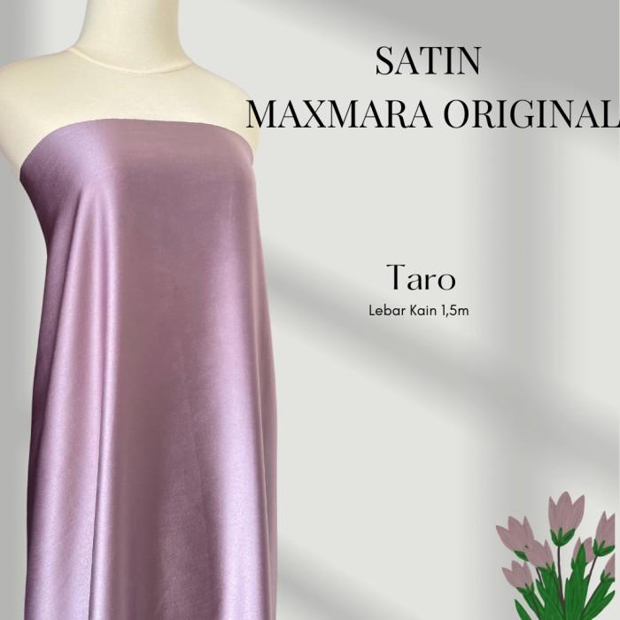 K❤1P KAIN SATIN MAXMARA ORIGINAL PREMIUM SILK LUX MEWAH WARNA UNGU TARO L☛EA