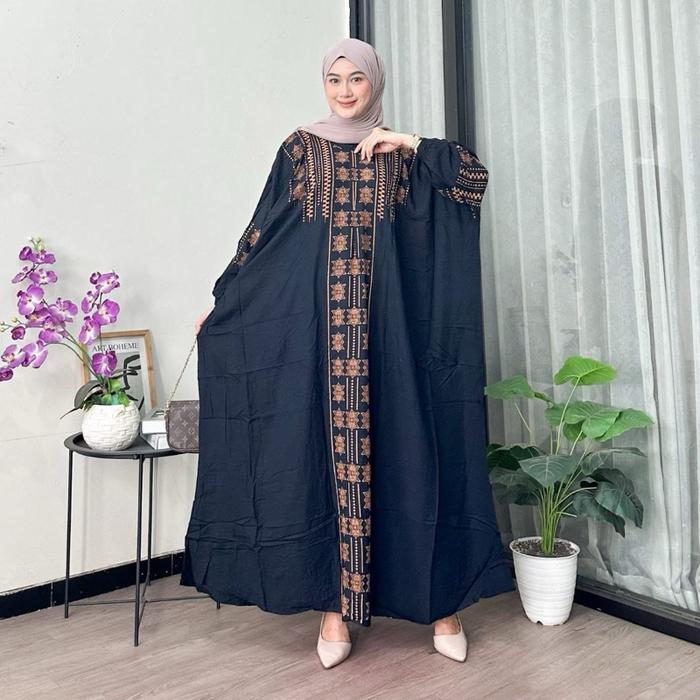 Kaftan Tifani Rayon Premium Dress Wanita Jumbo LD 170 - Gamis Kaftan Motif Tifani