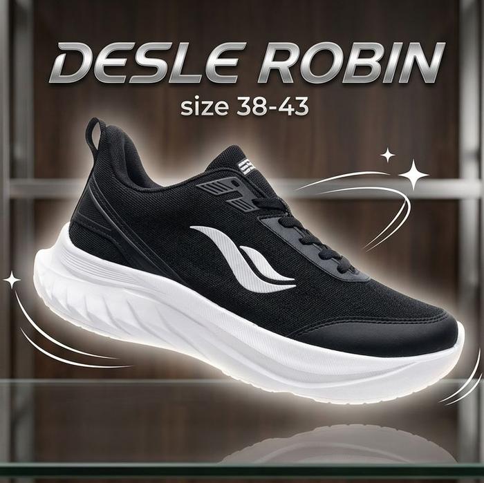 Sepatu Sekolah Desle Robin hitam putih