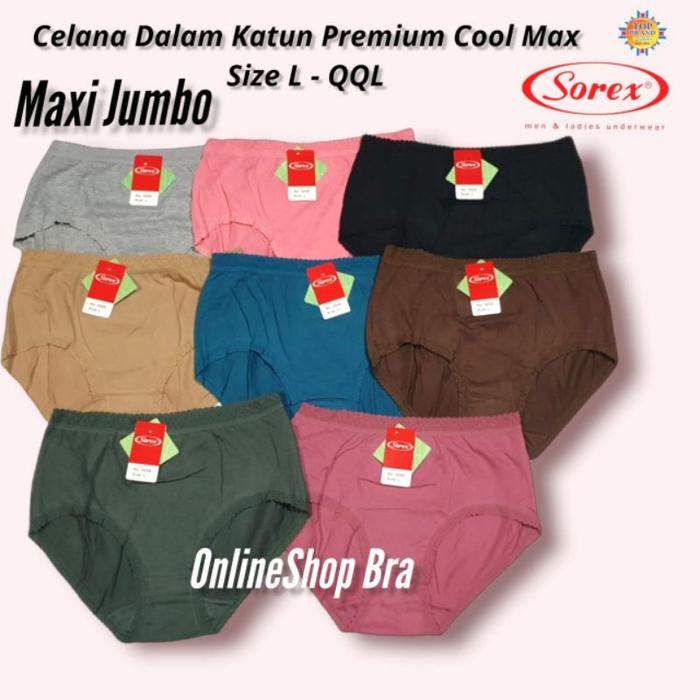 Celana Dalam Sorex karet renda MAXI 3056 M L XL/EL XXL/QL XXXL/EQL XXXXL/QQL Rp.20000-Rp.23000