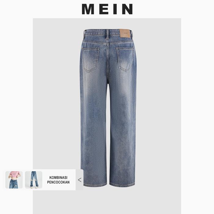 [Mein Premium][Upgrade] Girl Power Celana Jeans Panjang Wanita Robek Hh Waist Gaya Korea 8608 Zz Bag