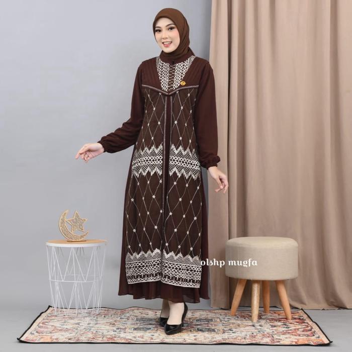 Gamis olshop Bahan ceruty mix brukat malika