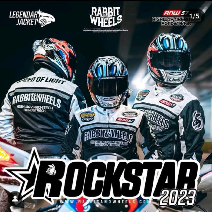 Jaket Rabbit and Wheels Rockstar Jaket Motor Mesh Jaket Touring Pria