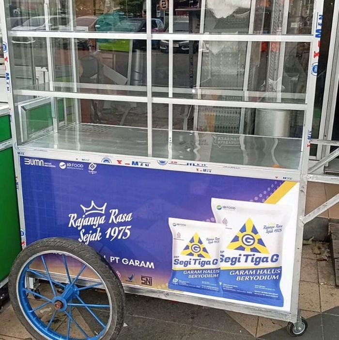 rombong alumunium/ acp bisa bahan slide juga/ gerobak jualan gorengan rombong alumunium jualan makan