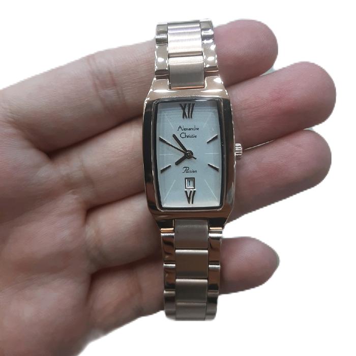 Jam Tangan Wanita Alexandre Christie AC 2455 LD Original Garansi Resmi Rantai Kotak Petak Analog Wat
