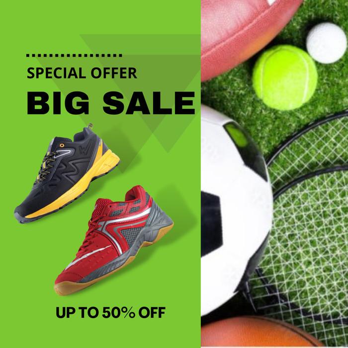 DISKON CUCI GUDANG 50% Sepatu Badminton dan Running EAGLE Dewasa Pria