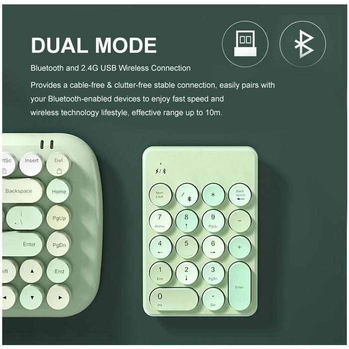 2.4G Bluetooth-compatible Wireless Numeric Keypad Numpad 18 Keys