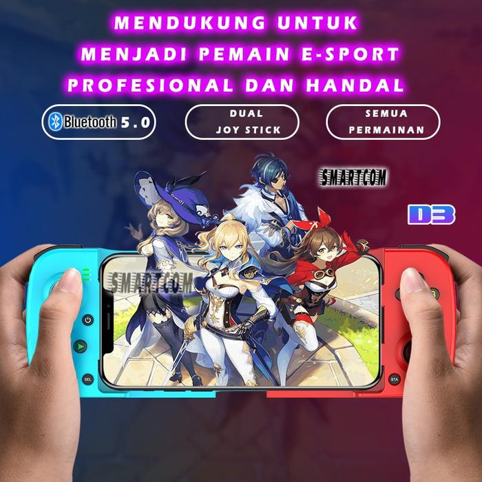 SMARTCOM Mobile Gamepad D3 Controller Game Joystick Bluetooth Wireless Compatible with Android & IOS