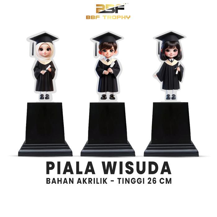Piala Wisuda Anak Sekolah Tk Paud Sd Plakat Boneka Akrilik Souvenir Kado Hadiah Perempuan | Laki-lak