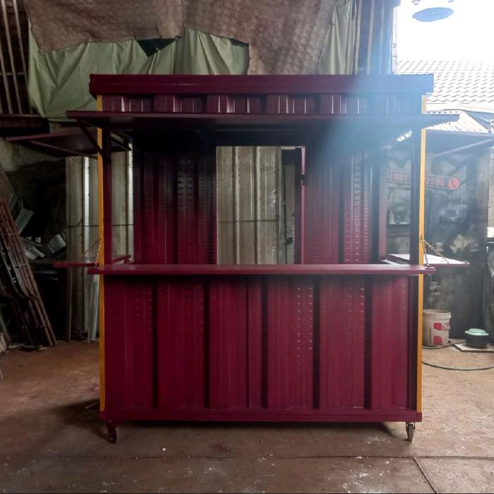 Container booth / storage / pos knockdown modular 2x1x2