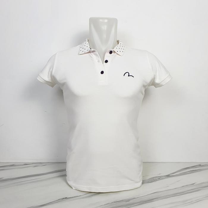 Baju Kaos Polo Wanita EVISU JEANS - JAPAN - Size S - Lebar Dada 44 cm - Original 100% - Scd