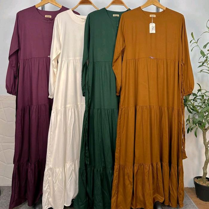 GAMIS CANDA SUSUN GAMIS POLOS PREMIUM TERBARU DRESS RAYON TWILL