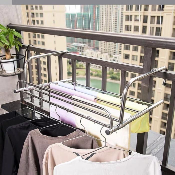 Jemuran Balkon Apartemen Jemuran Balkon Gantung Stainless steel Gantungan Drying Balcony Jemuran Han