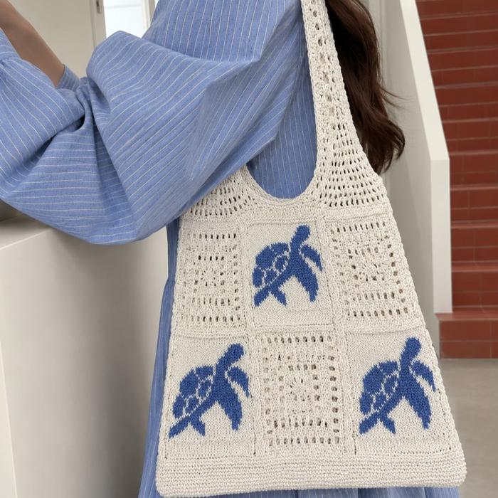 Tas Rajut Wanita Model Jaring Motif Buah Tas Summer