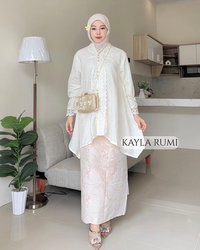 Kayla Rumi Alina Kebaya Modern-Setelan Rok Muslim Lebaran-Baju Kurung Melayu Kekinian -Tunik Wanita-