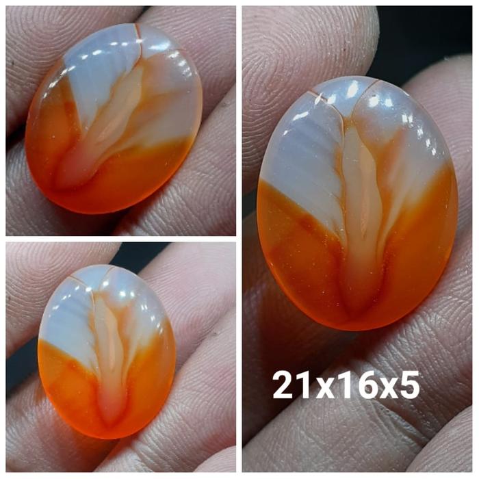 Natural Batu Akik Motif Gambar Sulaiman Darah Merah Api Red Unik Antik