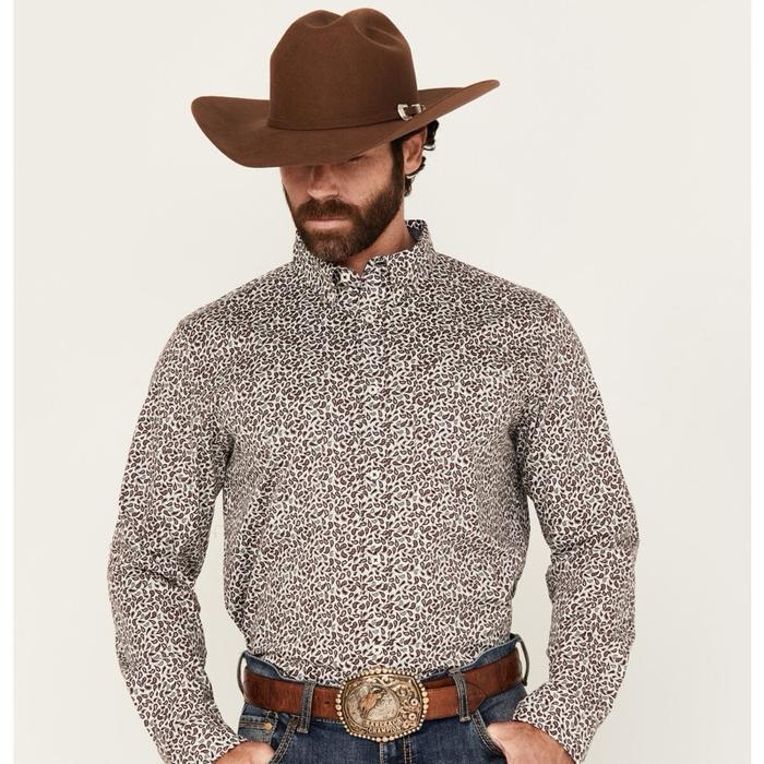 KEMEJA PRIA CODY JAMES MEN'S COUNTRY PAISLEY PRINT LONG SLEEVE BUTTON-DOWN STRETCH WESTERN SHIRT