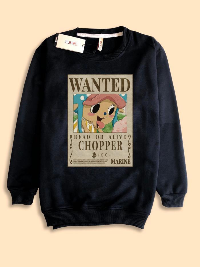 Sweater Sweatshirt Anime One Piece Tony Tony Chopper Wanted Terbaru