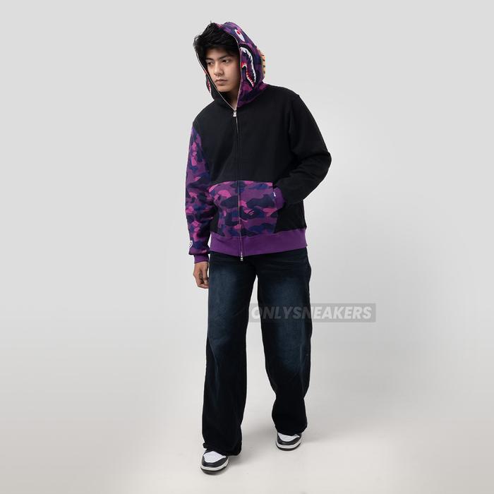 BAPE COLOR CAMO SHARK FULL ZIP HOODIE PURPLE