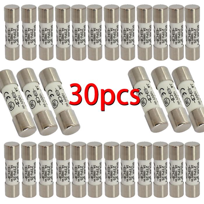 10/20/30/50/100pcs Solar Fuse 1000V 30A Fuse DC 10*38MM 1-32A PV