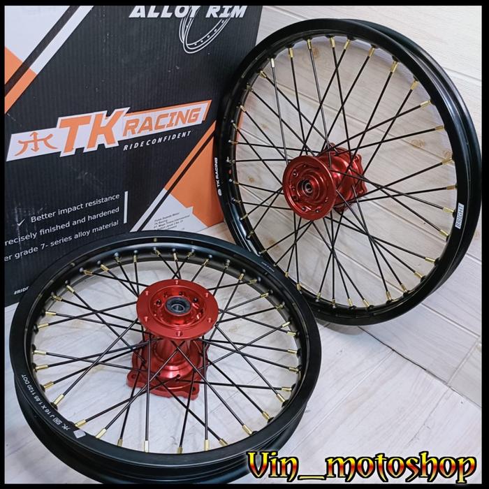 Velg TK Racing KLX Ring 16 19 + Tromol CNC Scarlet MX Series