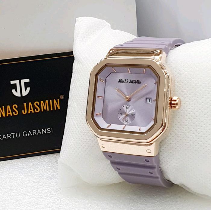 Jam Tangan Wanita Analog Terbaru Jonas Jasmin Original JJ-2205L Detik Bawah Rubber Stainless Watches