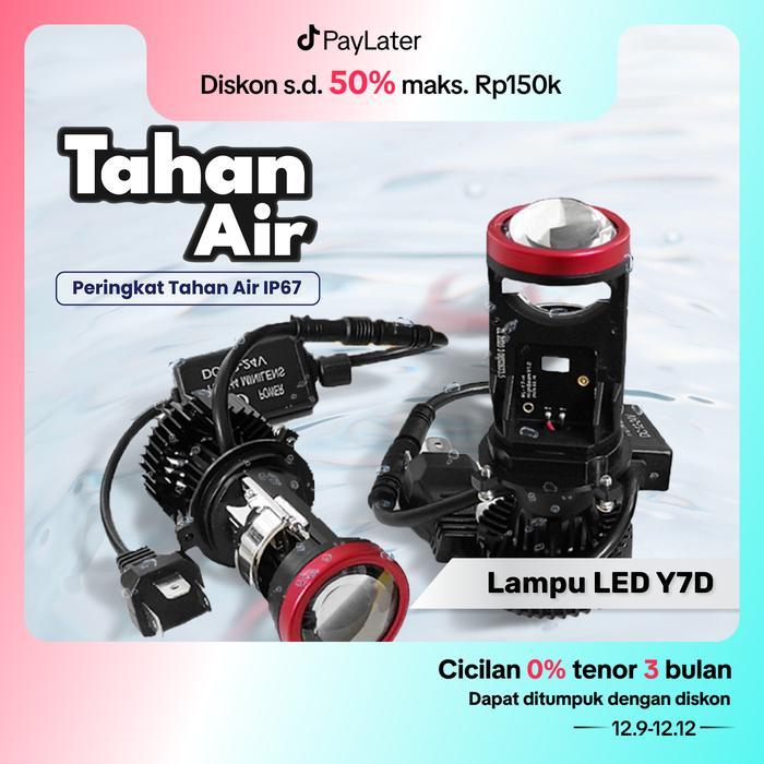 ZACRO Lampu Led Mobil Dan Motor H4 Mini PJECTOR PROJIE Y7D SUPER BRIGHT 50 Watt/Dengan kipas angin C